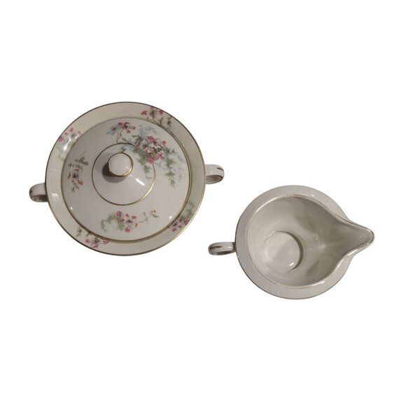 Vintage Theodore Haviland Apple Blossom Cream Sugar Set - Picture 3 of 16